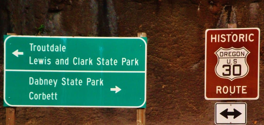 signs near bridge