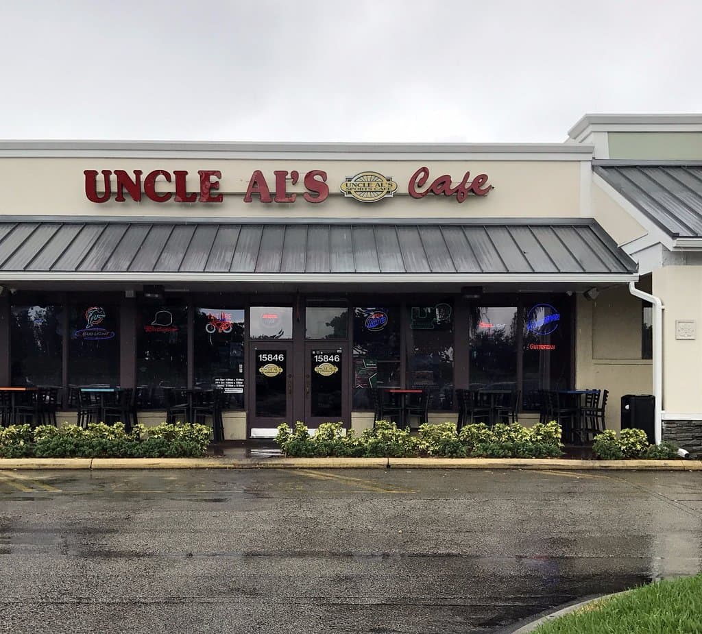 front of and entrance to Uncle Al's Cafe
