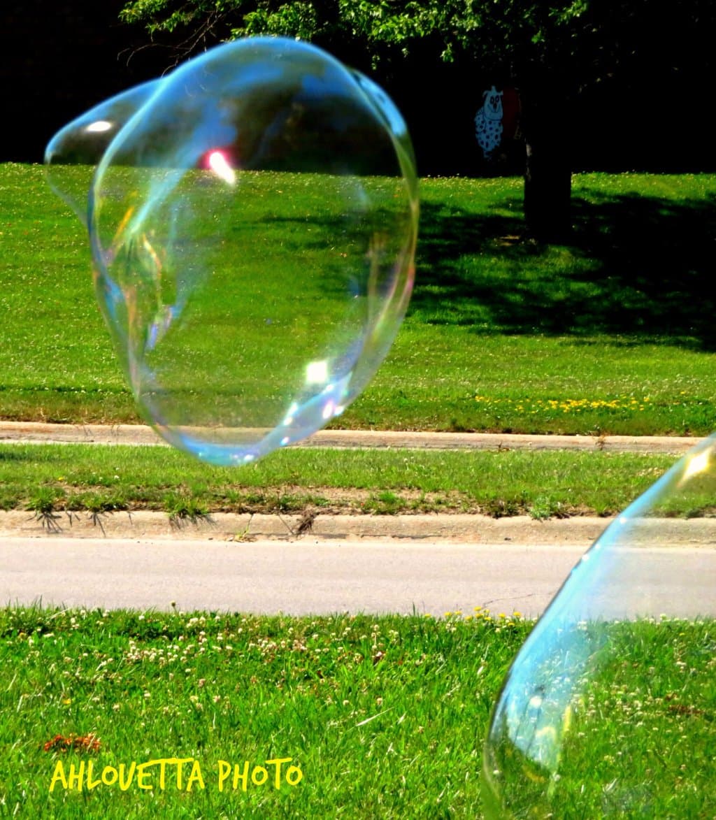 Bubbles at the market for children.