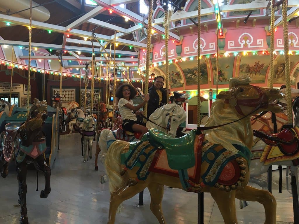Riding this Lovely Historical Carousel from back in the 1800's.