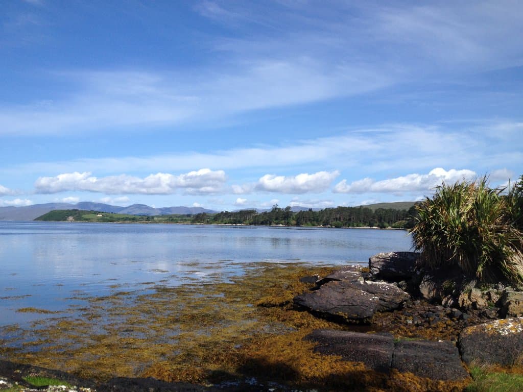 View back towards the Kenmare river from the Ladies bathing place.