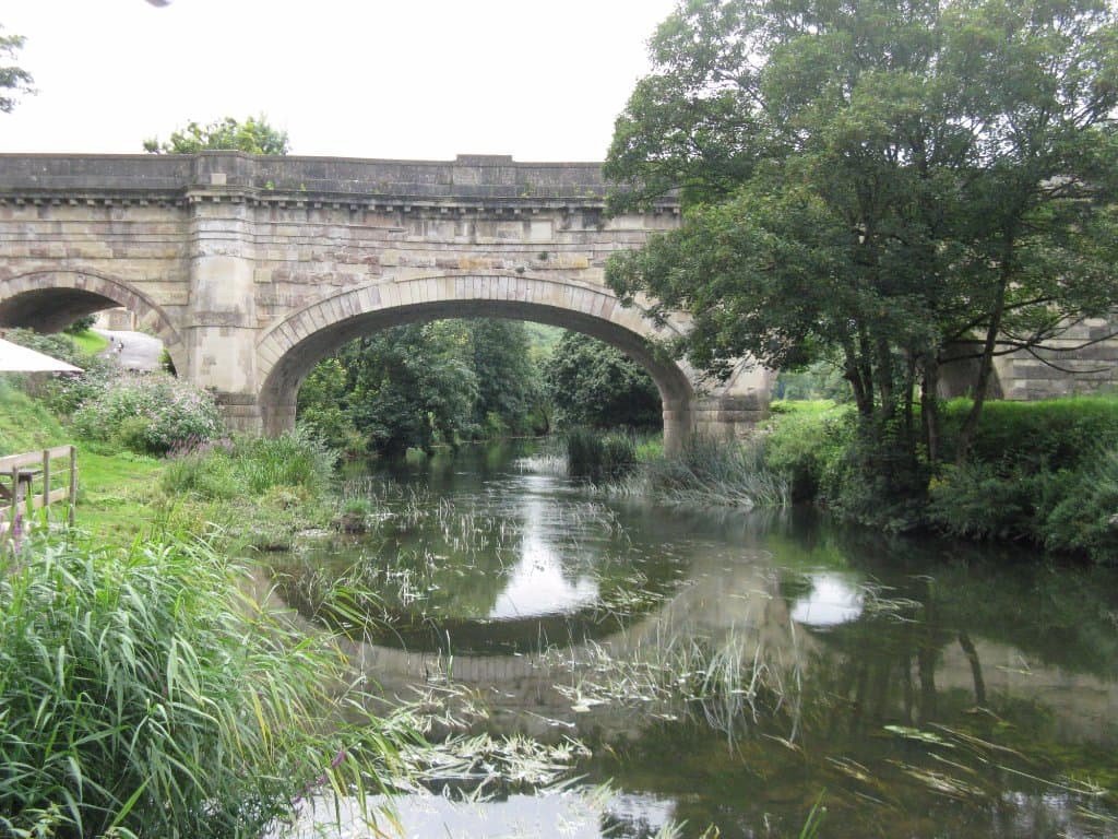The view from the beer garden of the Cross Guns