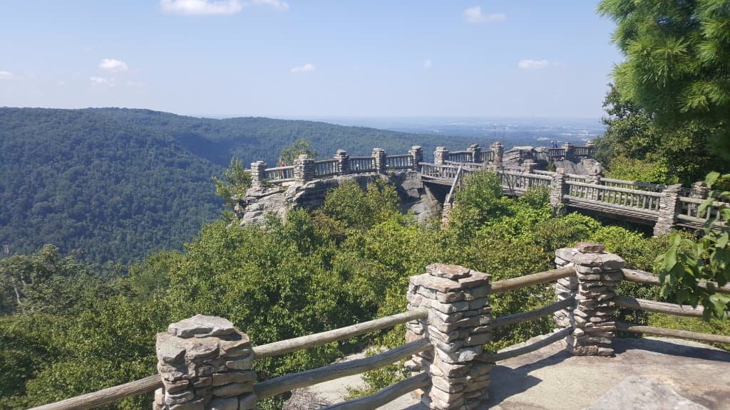 first view when approaching the overlook at Cheat River Gorge