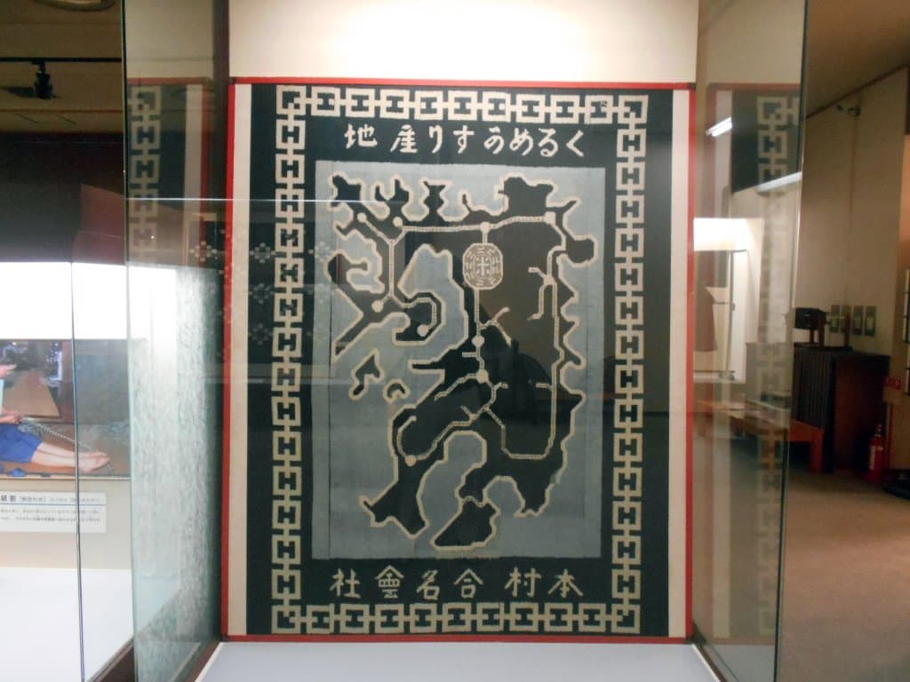 久留米絣の九州地図（明治末期制作）