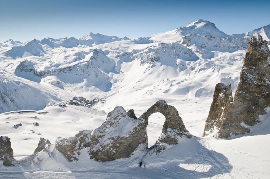 L'Aiguille Percée, sur le domaine skiable de Tignes