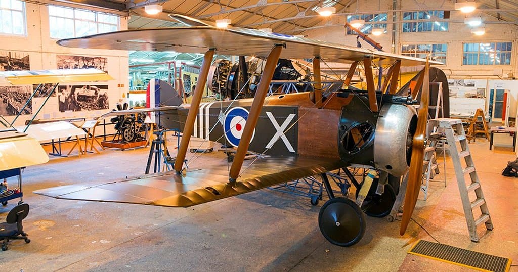 Aircraft in the Engineering Workshop change on a regular basis, but all span 1909-1950s.
