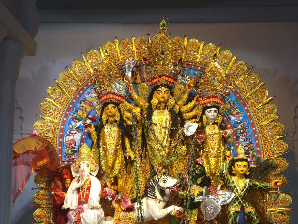 The idol of Goddess Durga at Sovabazar Chotto Rajbari