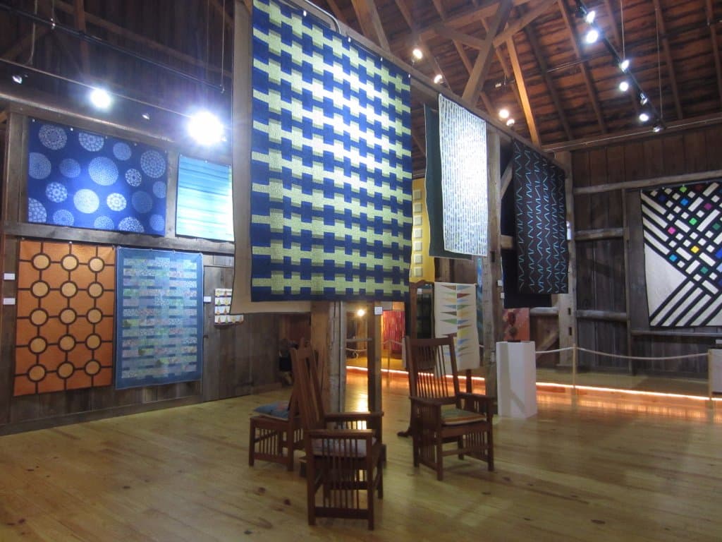 One of the rotating fiber arts exhibits at the WMQFA.