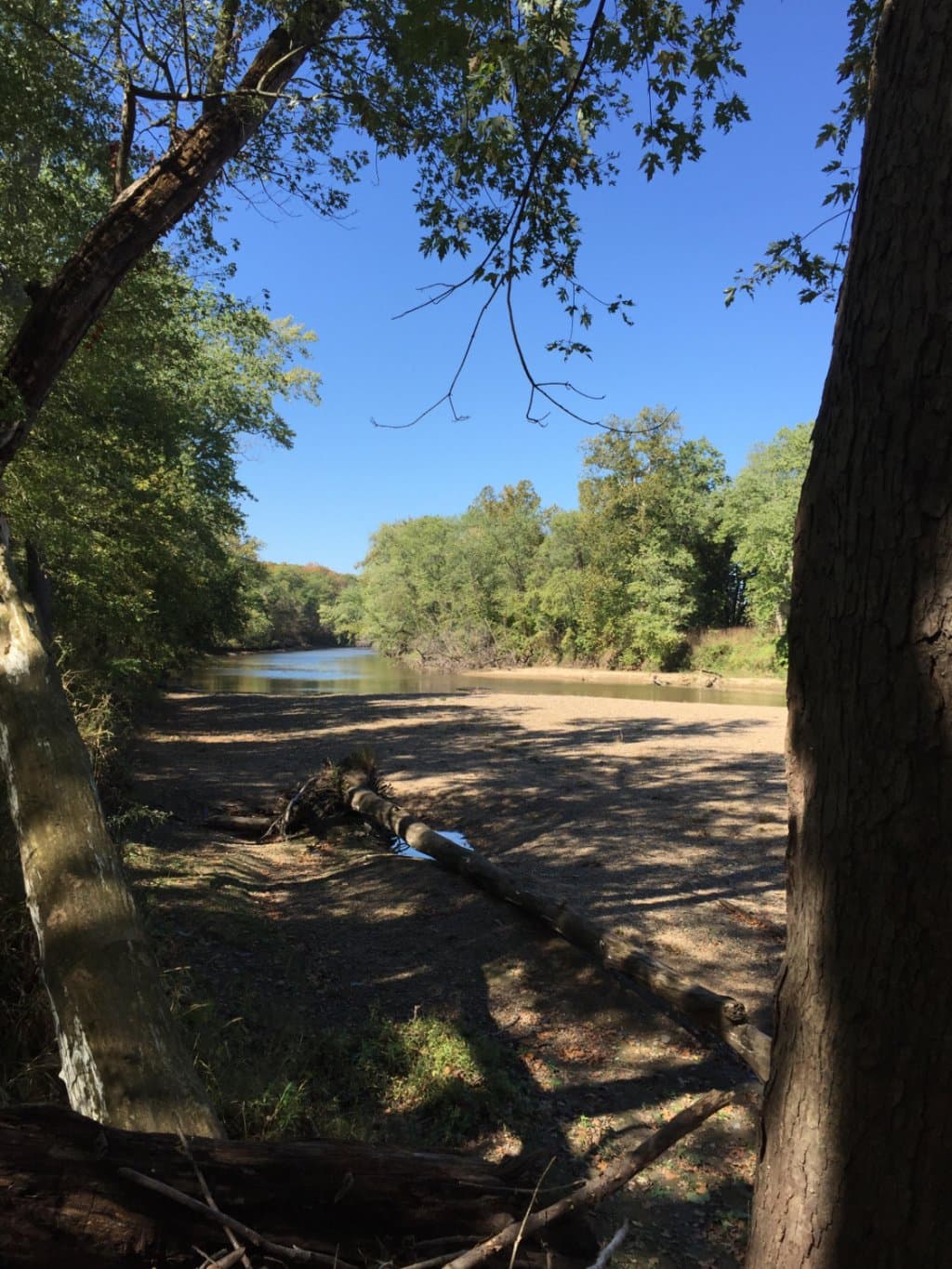 View of the Vermilion River from the sandbar at the end of the trail.