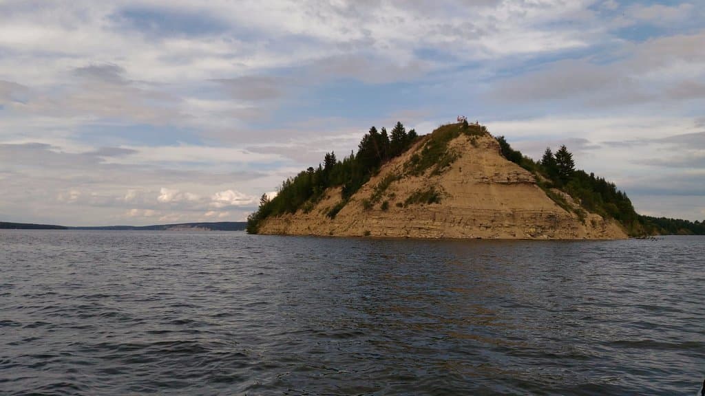 View from the river - Kama is to the left, Chusovaya is to the right