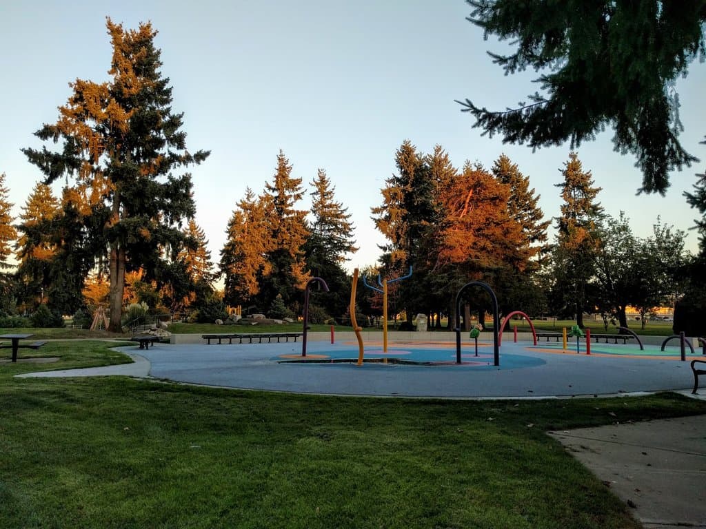 Kids' spray park, Les Gove Park, Auburn, WA.