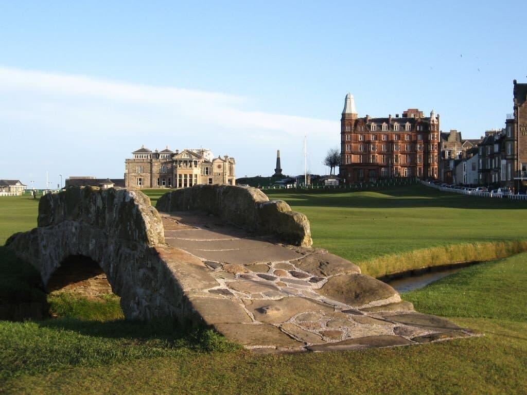 Old Course and Swilcan Bridge St Andrews