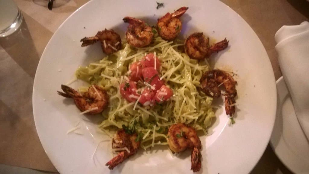 What I had. Blackened Tiger Shrimp Pasta. Not bad!