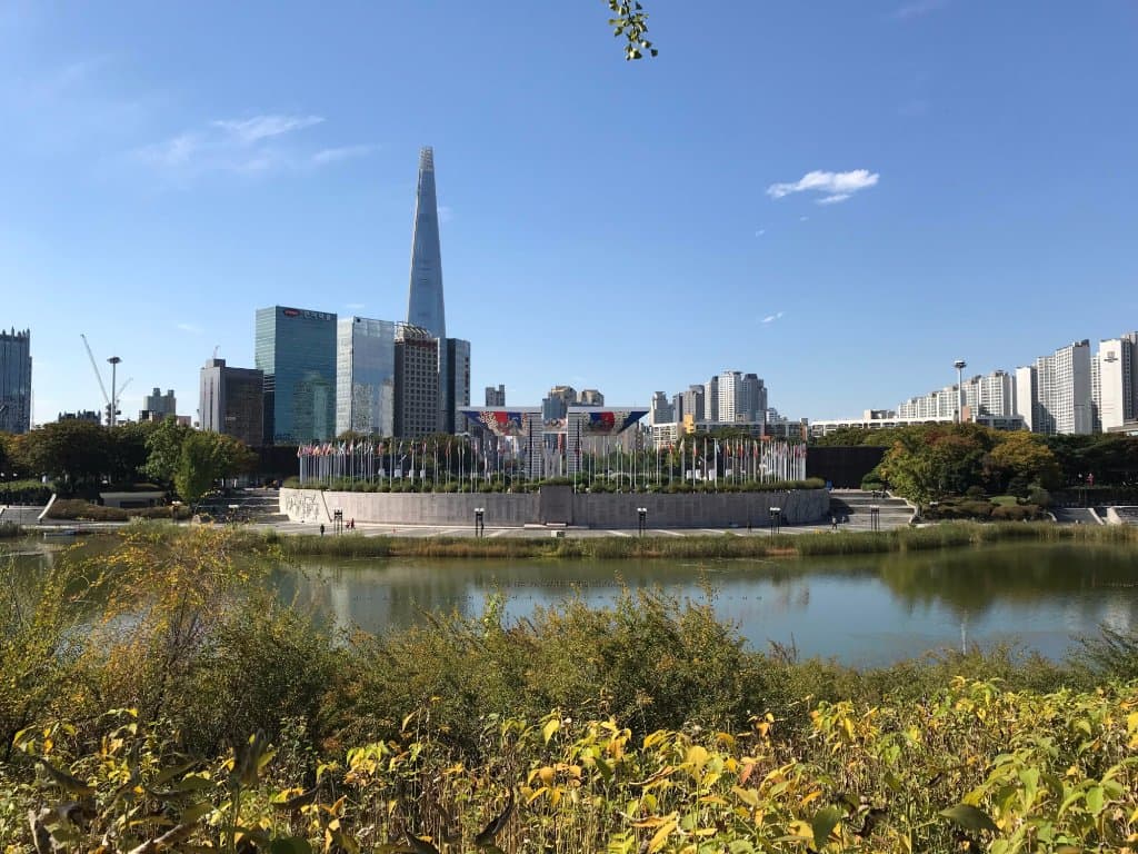 A whole view of the entrance of the Olympic Park