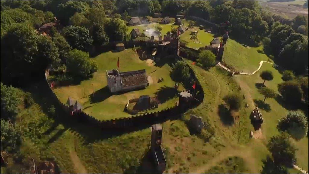Aerial photo of mountfitchet castle 