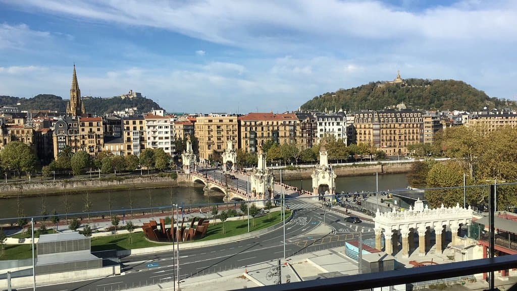 VIew of the city from the top floor.