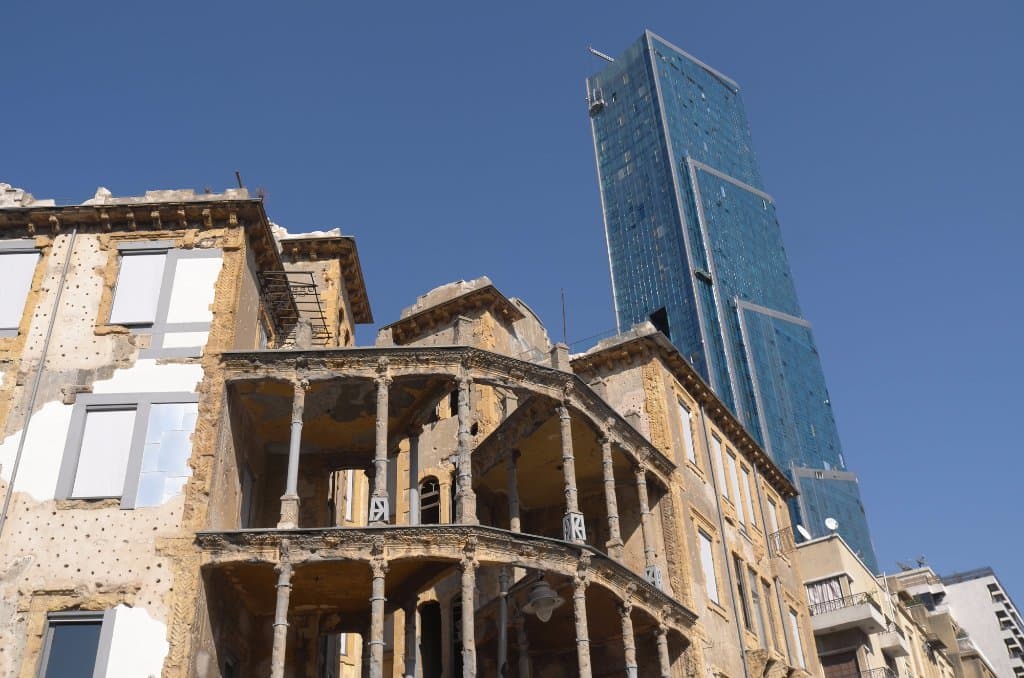 Exterior of Beit Beirut/Barakat building