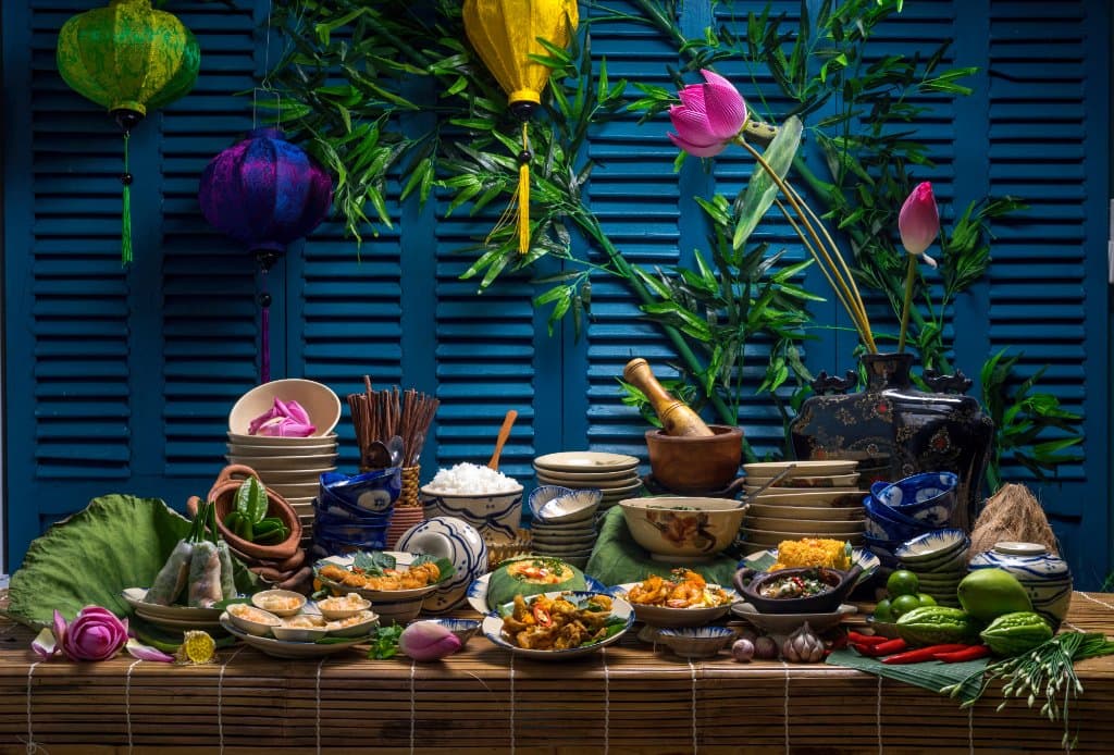 Ingredients and a finished dishes