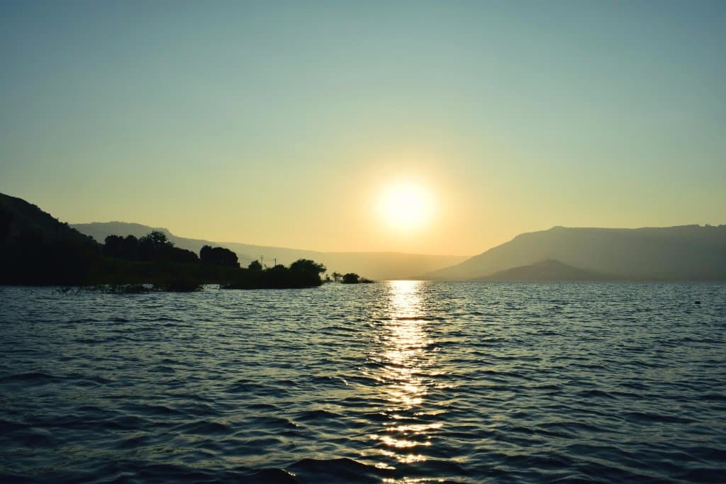 Sunset captured during boating