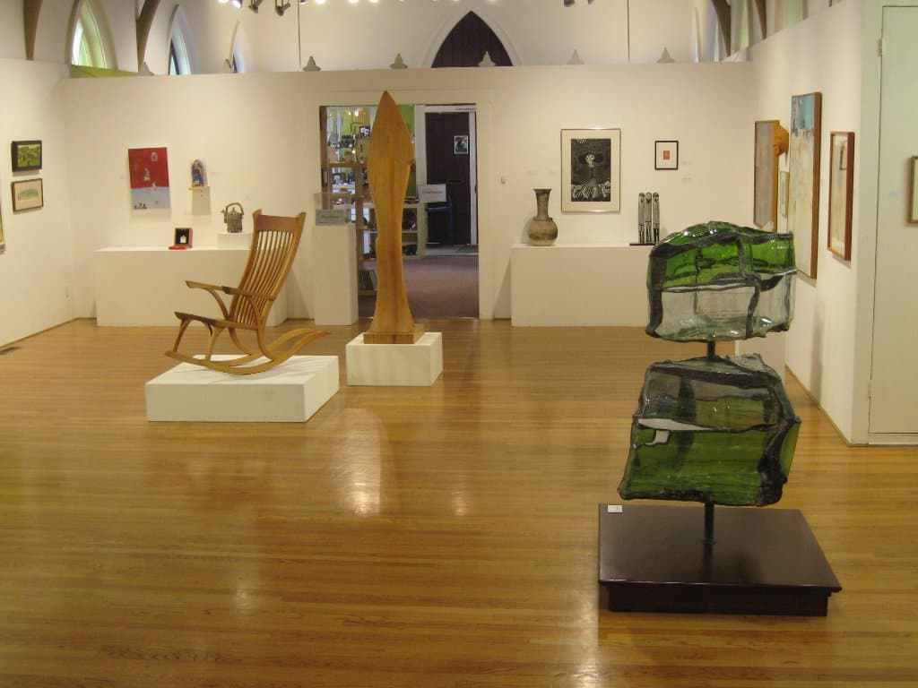 Artwork in ReDux show 2013: Curtis Johnson, chair, Susan Johnson, sculpture, Emily Steele, sculp