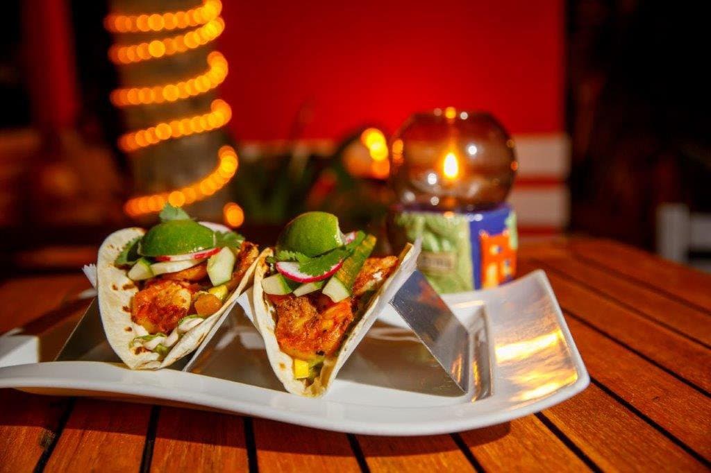 Spicy shrimp taco.
