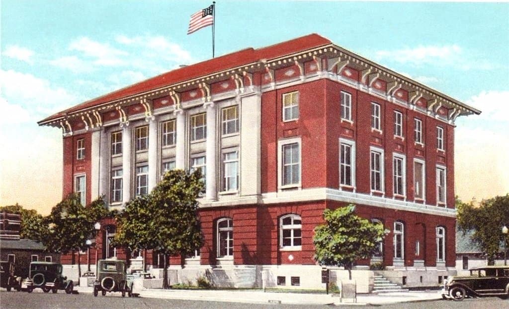 Historic photo of the Prairie Arts Center, currently being restored to original condition