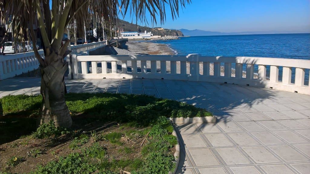 facing west across road from cafe la dolce vita