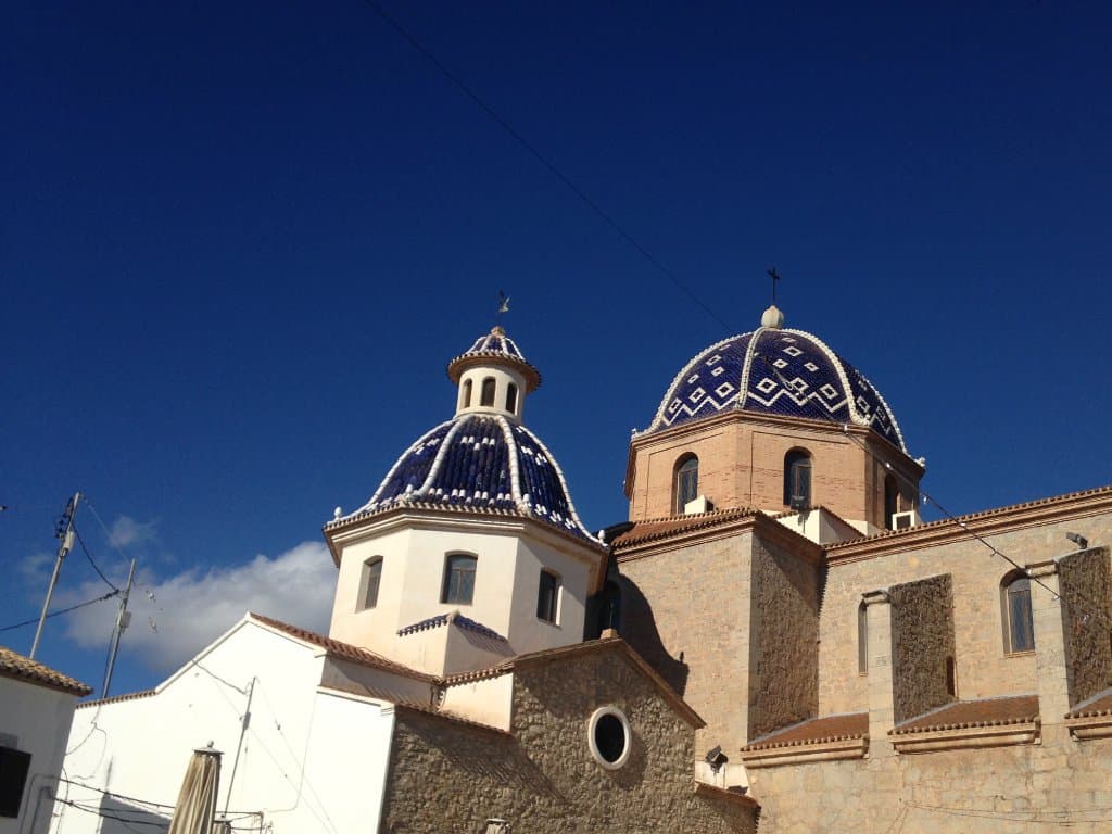 Church domes at top of town 