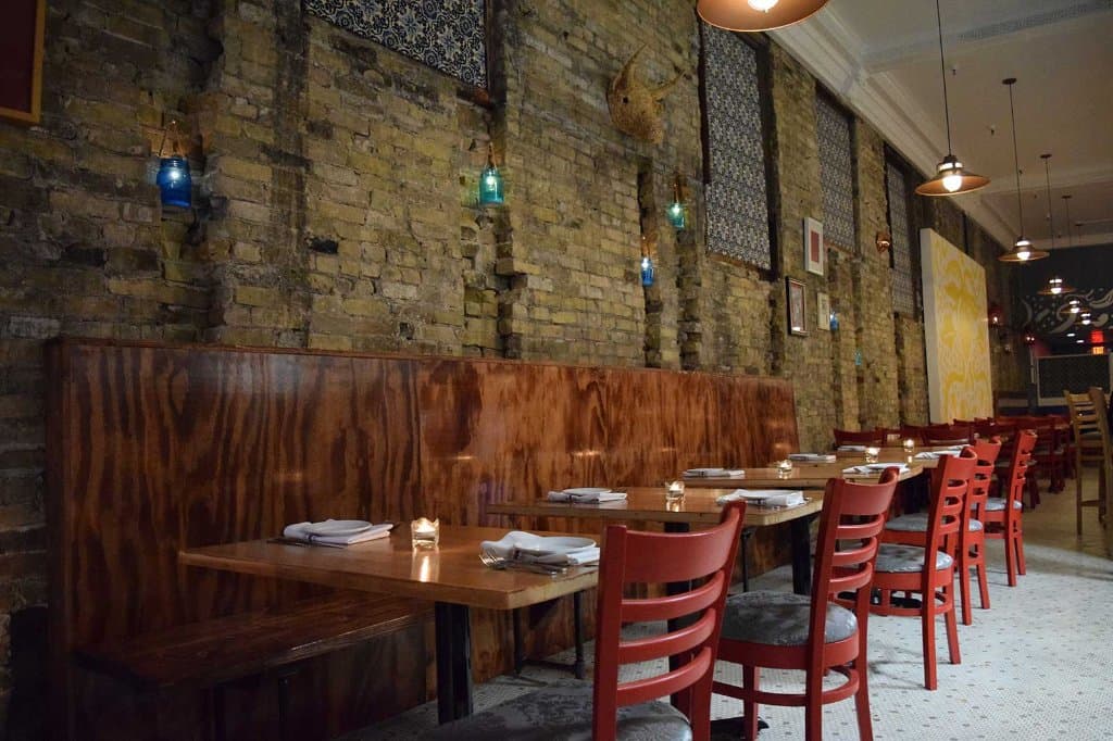 Cozy atmosphere with exposed brick 