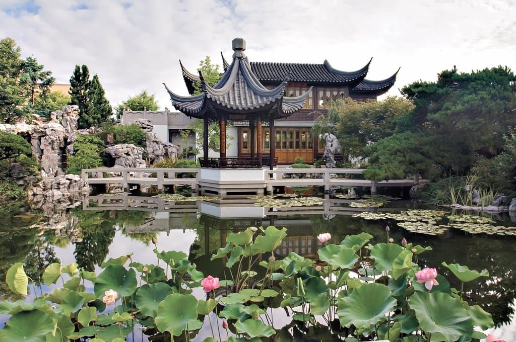 View from the terrace at Lan Su Chinese Garden.  Portland, OR. 