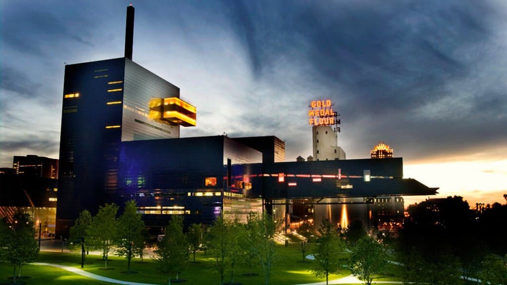A view of the Guthrie from Gold Medal Park. Photo by Mark Vancleave. 