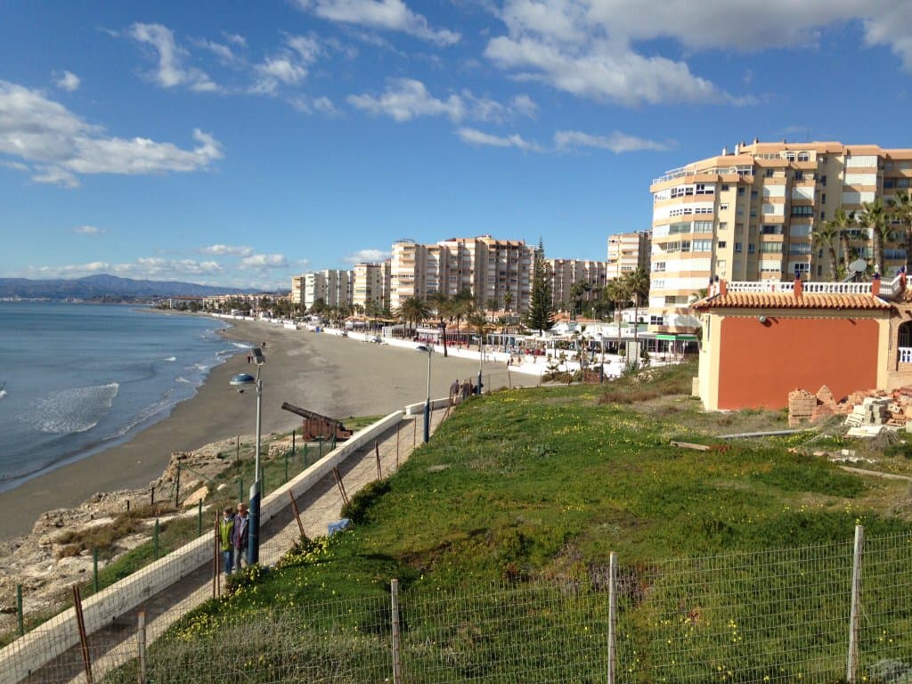 View along beach and promenade from near lighthouse