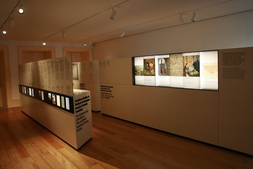 Museum interior: sleek and modern.