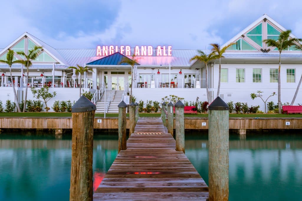 Angler and Ale located on the docks at Hawks Cay Marina 