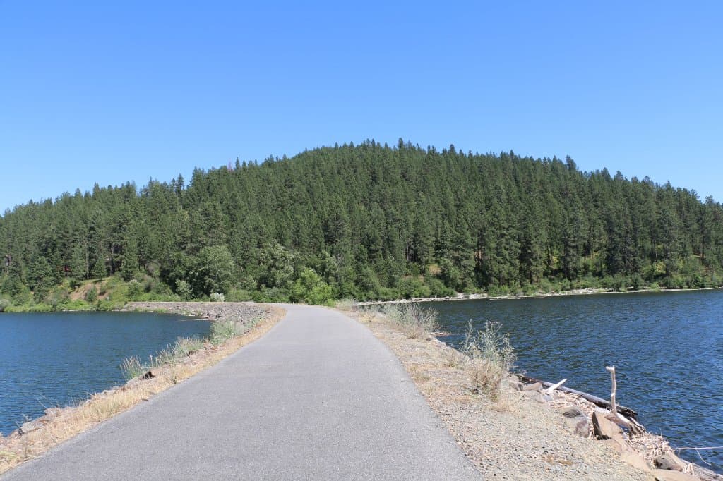 Trail of the Coeur d'Alenes crossing St. Joe River
