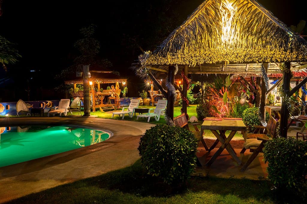 some of private sala table near the swimming pool