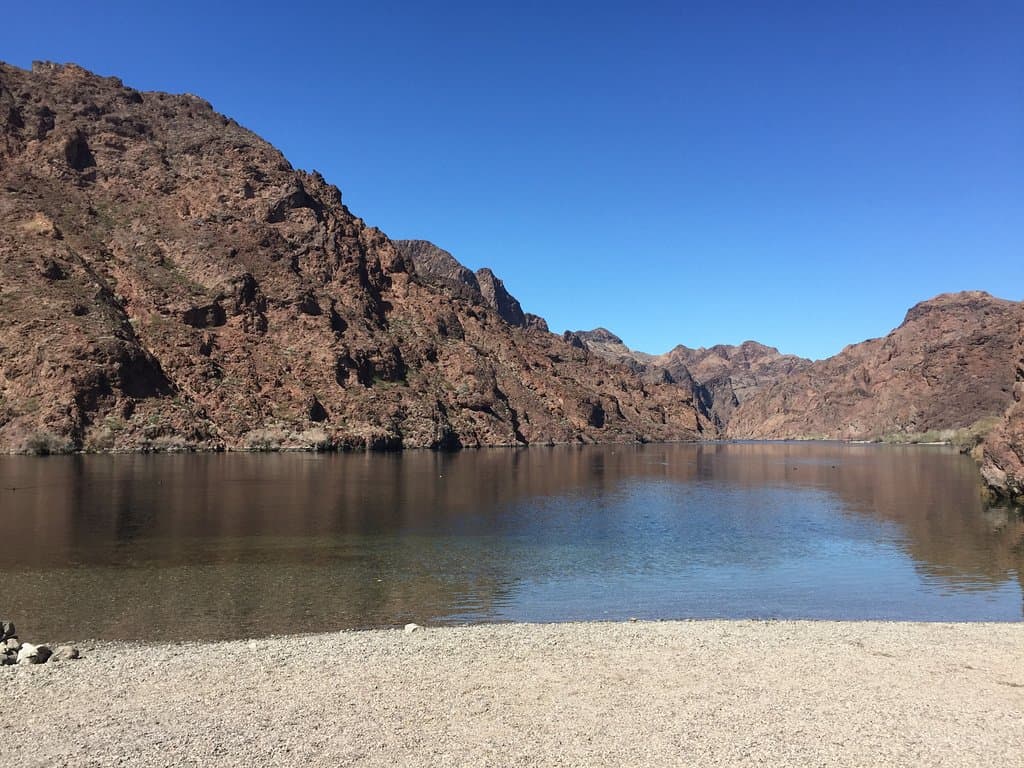 The Colorado River. You only see this if you use shorter trail, or find the path and do both sid