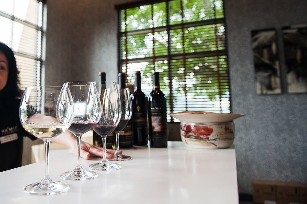 Qwam Qwmt Tasting Gallery, sampling our premium wines from Riedel varietal specific glassware