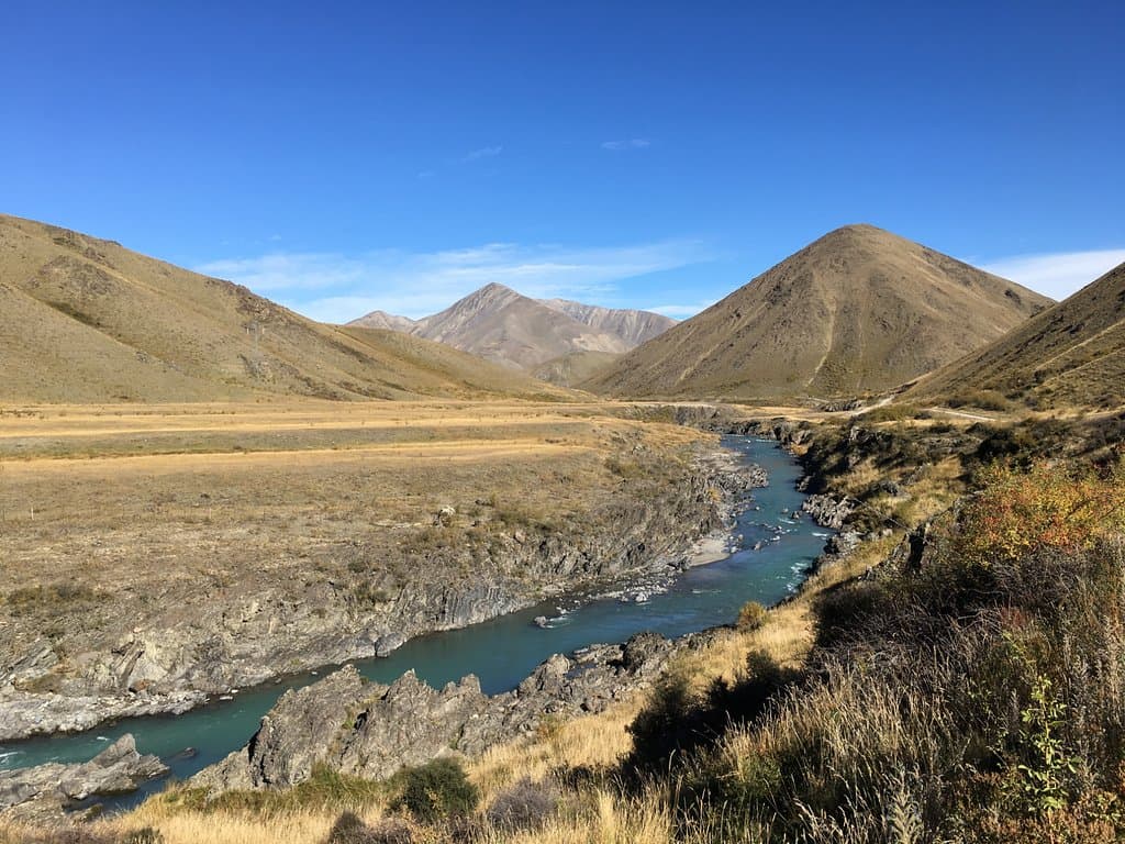 Mountain. Flats. River.