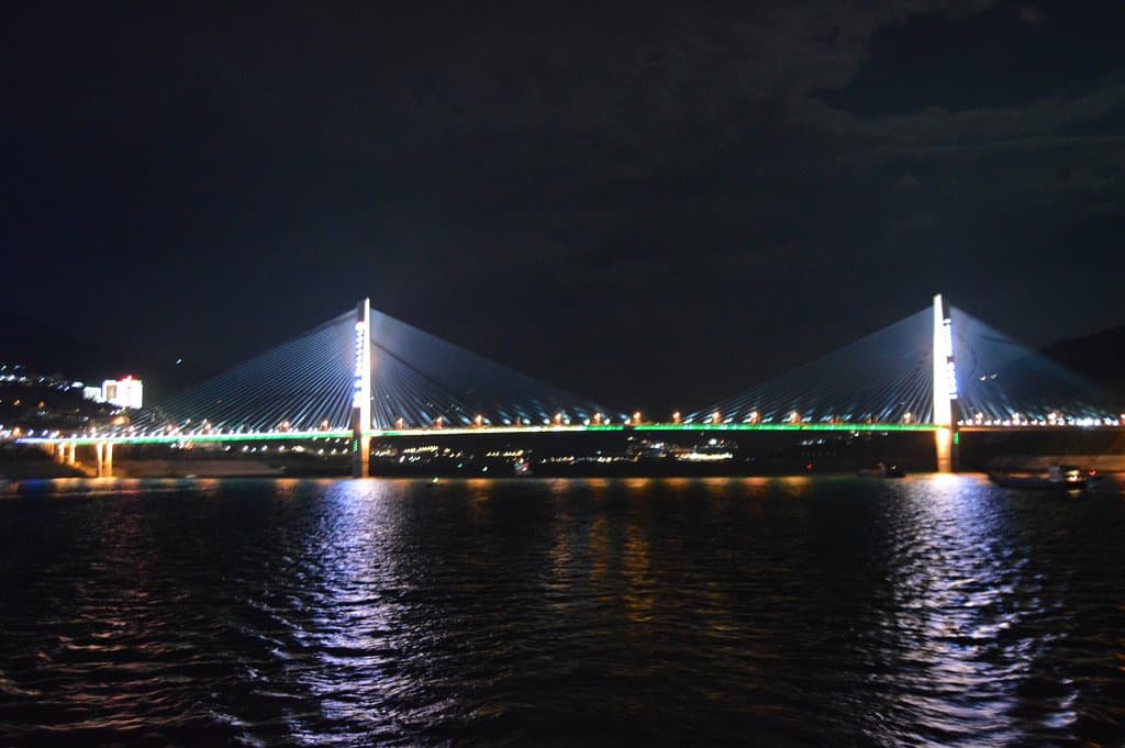 Well lit at night