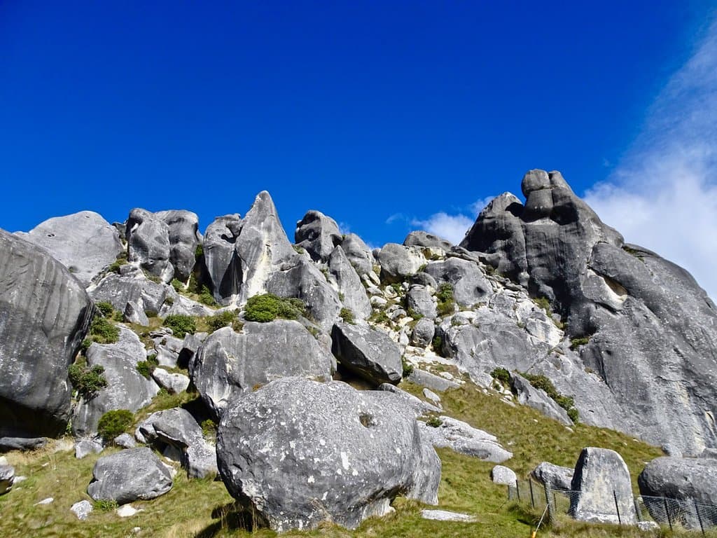 Massive Soaring Peaks against Blue Sky