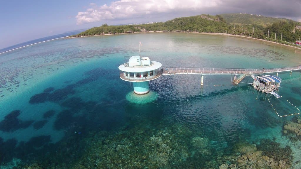 Aerial view of Fish Eye Underwater Observatory
