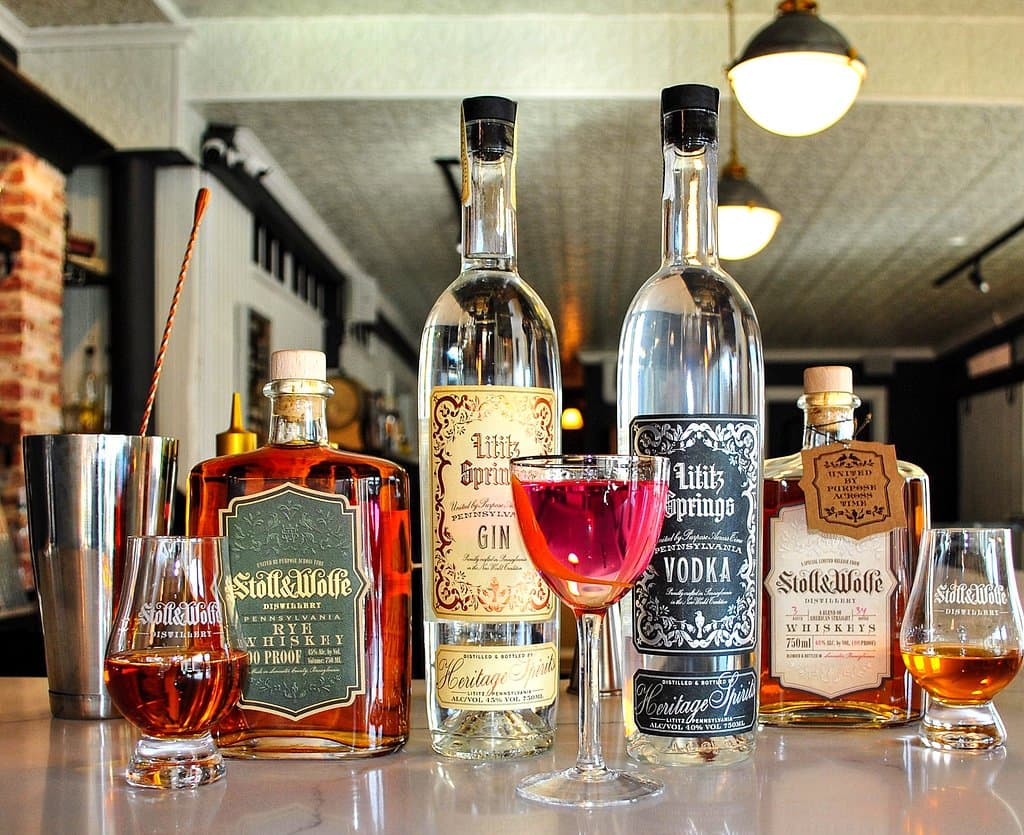Stoll and Wolfe Whiskeys and Lititz Springs Vodka & Gin