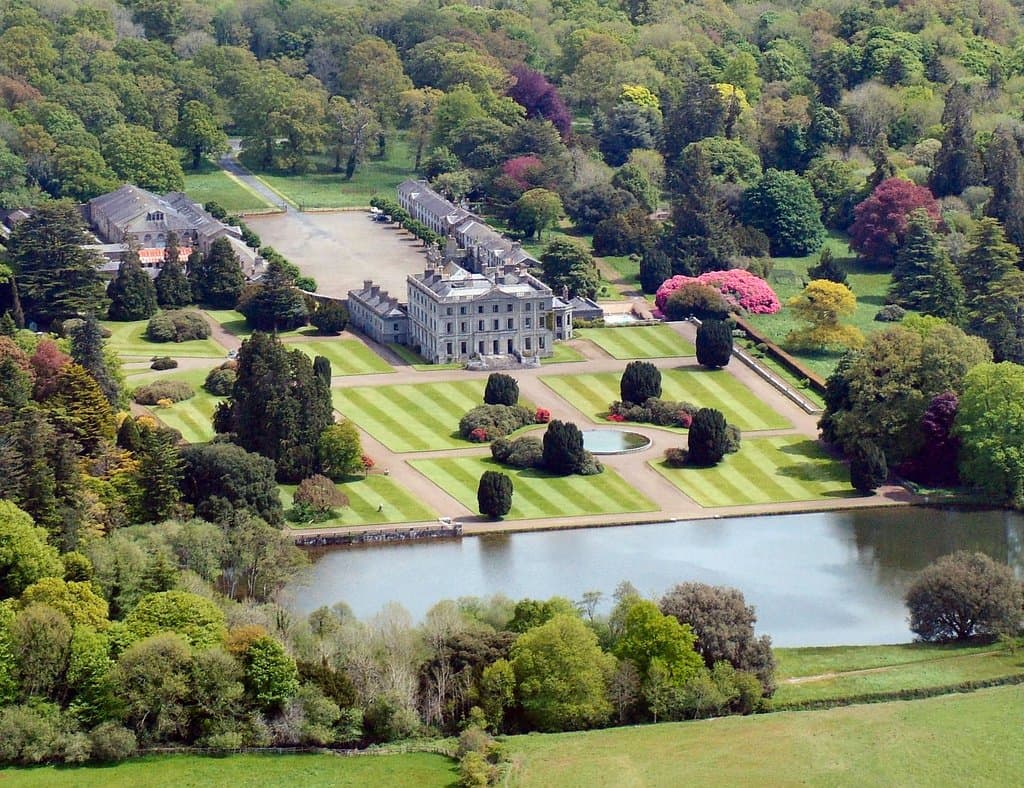 An aerial photo of the magnificent Curraghmore House and Gardens