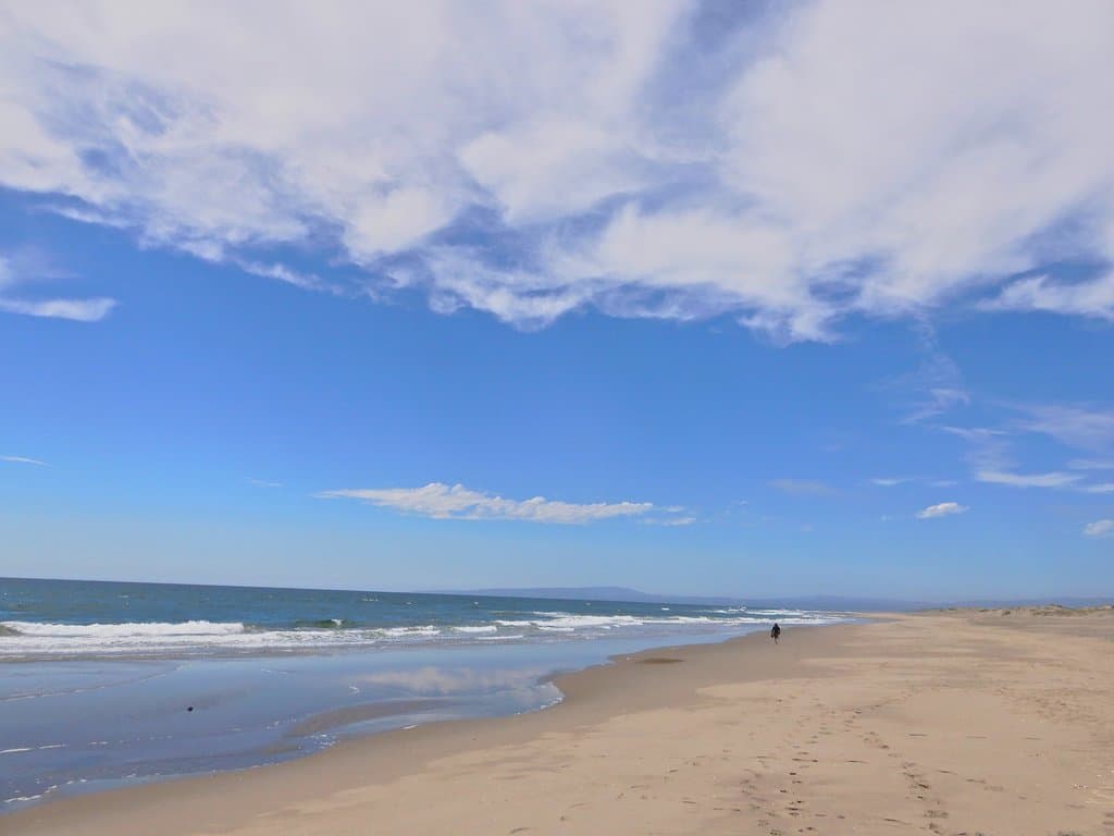 Looking down the length of the beach.