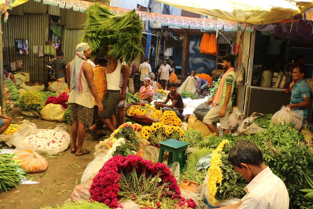 inside Malik Ghat flower market