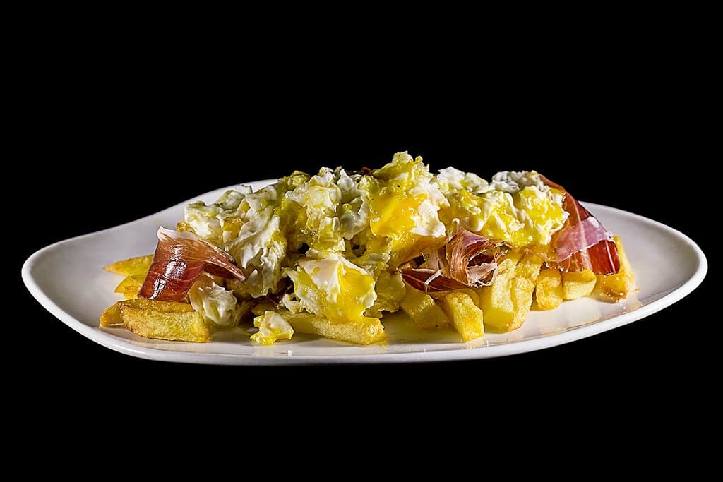 Manda huevos - huevos estrellados con jamón ibérico
