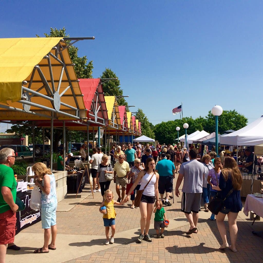 Farmers Market on Summer Saturdays in the Grand Forks Town Square