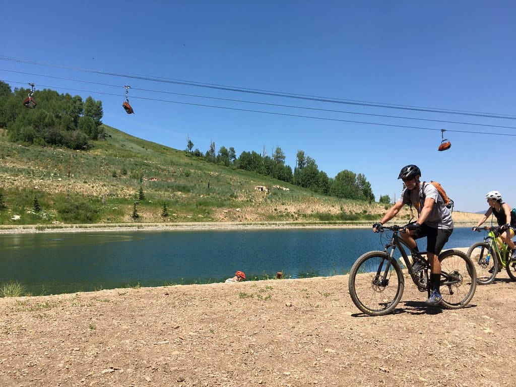 Summer biking by the lake