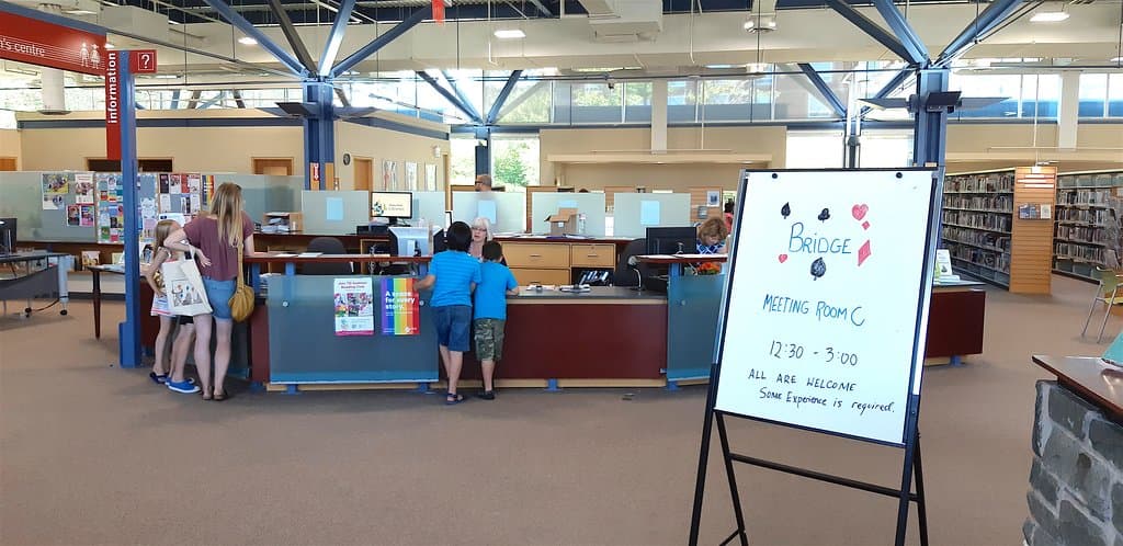 Information desk and notice of one of the daily activities